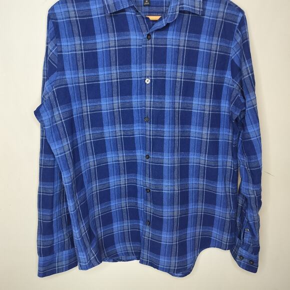 Banana Republic Linen Cotton Button Up Shirt Plaid - Picture 3 of 7